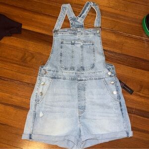 Denim Blue Jean Shorts Overalls